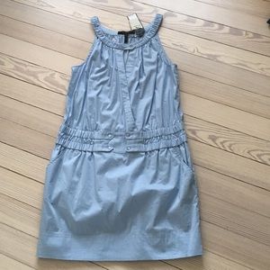 BCBGMaxAzira Round Neck Wrap Dress W/ Pockets